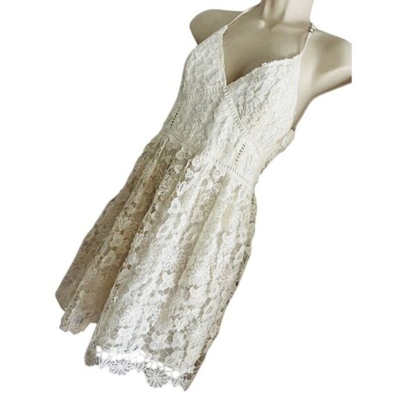 Hollister Baby Doll Embroidered Laced Floral Sweetheart Neck Backless Dress XS - Picture 2 of 9